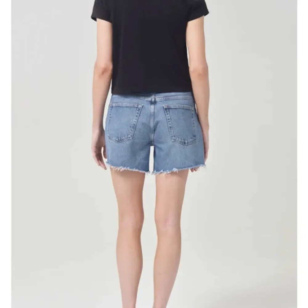 AGOLDE Parker Skywave Blue Long Denim Jean Shorts Size 26